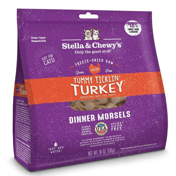 Stella & Chewy's Tummy Ticklin' Turkey Dinner Morsels Freeze-Dried Raw Food for Cats (18 oz)