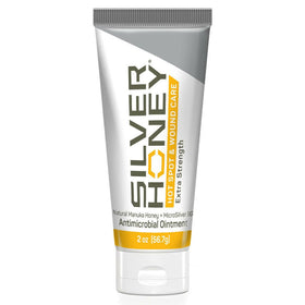 Absorbine Silver Honey Ointment comes in a 2 oz tube and is safe to use on dogs, cats and other aninmals.  This pet wound care ointment contains manuka honey and is gentle enough for everyday use. 