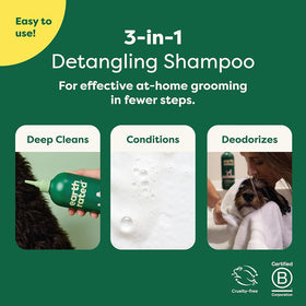 Earth Rated 3-in-1 Curly Coat White Tea & Basil Shampoo & Conditioner for Dogs (16 oz)