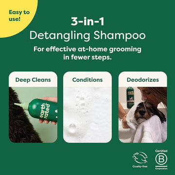Earth Rated 3-in-1 Curly Coat White Tea & Basil Shampoo & Conditioner for Dogs (16 oz)