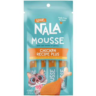 Love Nala Mousse Plus Chicken Recipe Lickable Treats For Cats (0.5 oz tube x 4)