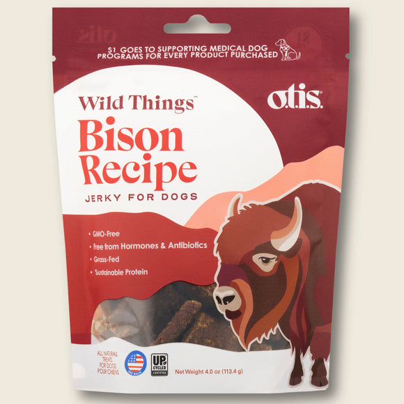 OTIS Wild Things Bison Jerky Treats for Dogs (4 oz)
