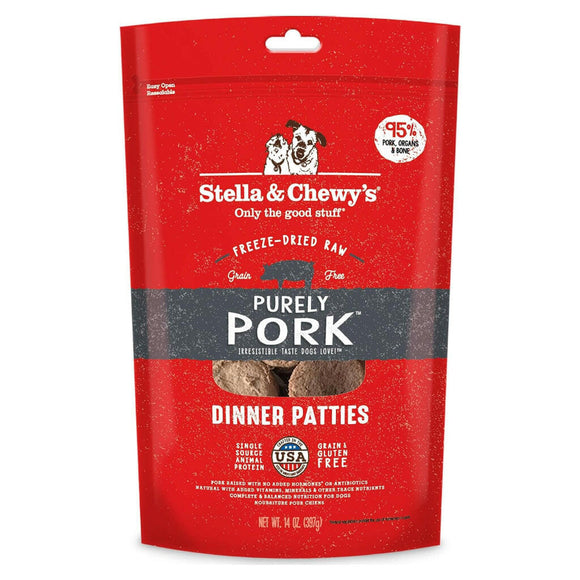 Stella & Chewy's Purely Pork Dinner Patties Freeze-Dried Raw Food for Dogs (14 oz)