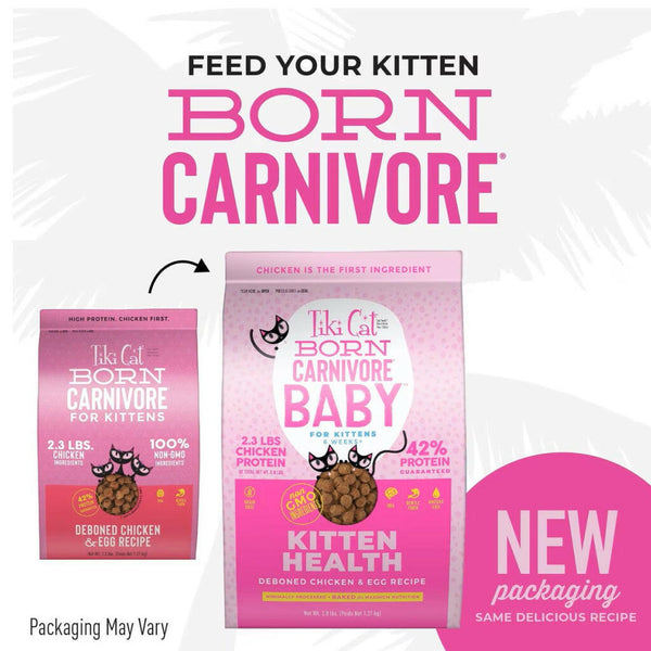 Tiki Cat Born Carnivore Chicken & Egg Kitten Dry Food for Kittens (2.8 lbs)