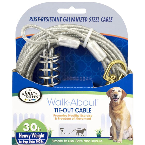 Four Paws Walk-About Heavy Weight Overhead Trolley & Tie-Out Cable for Dogs under 100 lbs