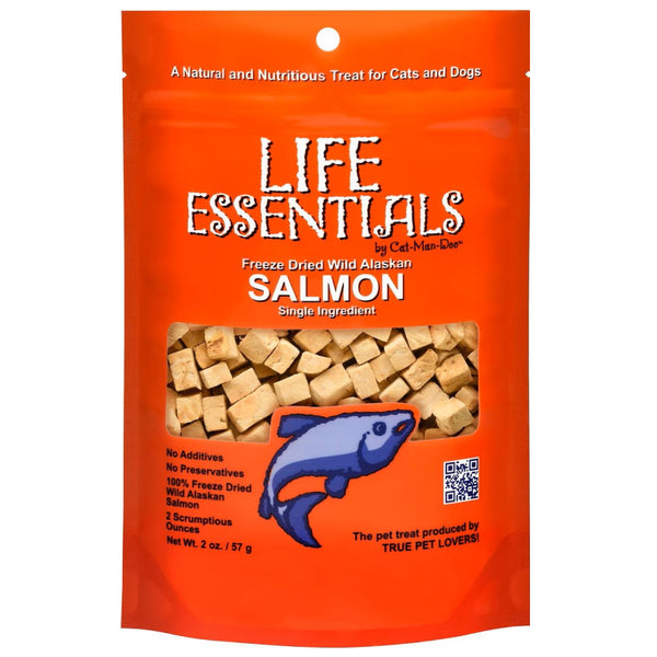 Cat-Man-Doo Life Essentials Freeze-Dried Wild Alaskan Salmon Treats For Cats & Dogs