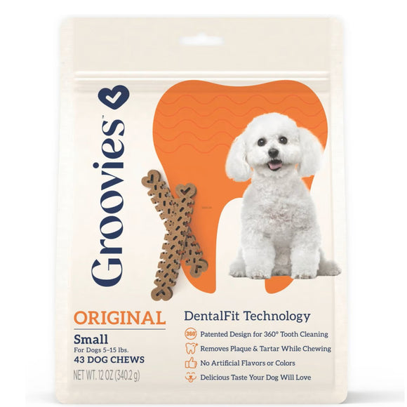 Groovies Original Dental Chews for Small Dogs