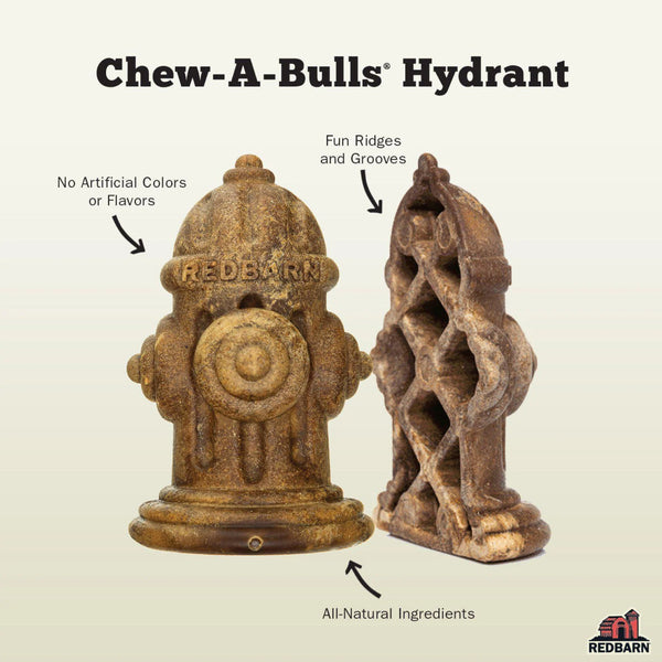 Redbarn Chew-A-Bulls Hydrant Shaped Dental Chews for Dogs