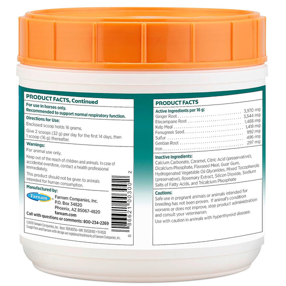Farnam Cough Free Respiratory Supplement Health Pellets for Horses