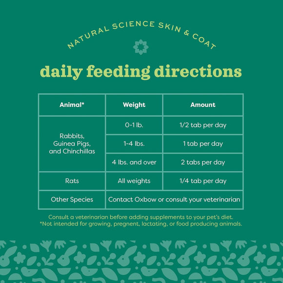 Oxbow Natural Science - Skin & Coat Supplement For Small Animals (60 ct)