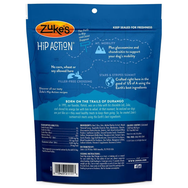 Zuke’s Hip Action Beef Recipe Hip & Joint Support Treats for Dogs (6 oz)