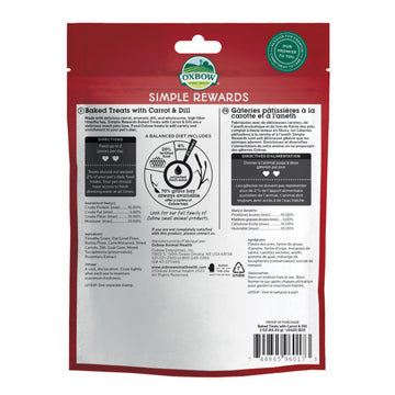 Oxbow Simple Rewards - Baked Small Animal Treats with Carrot & Dill (3 oz)