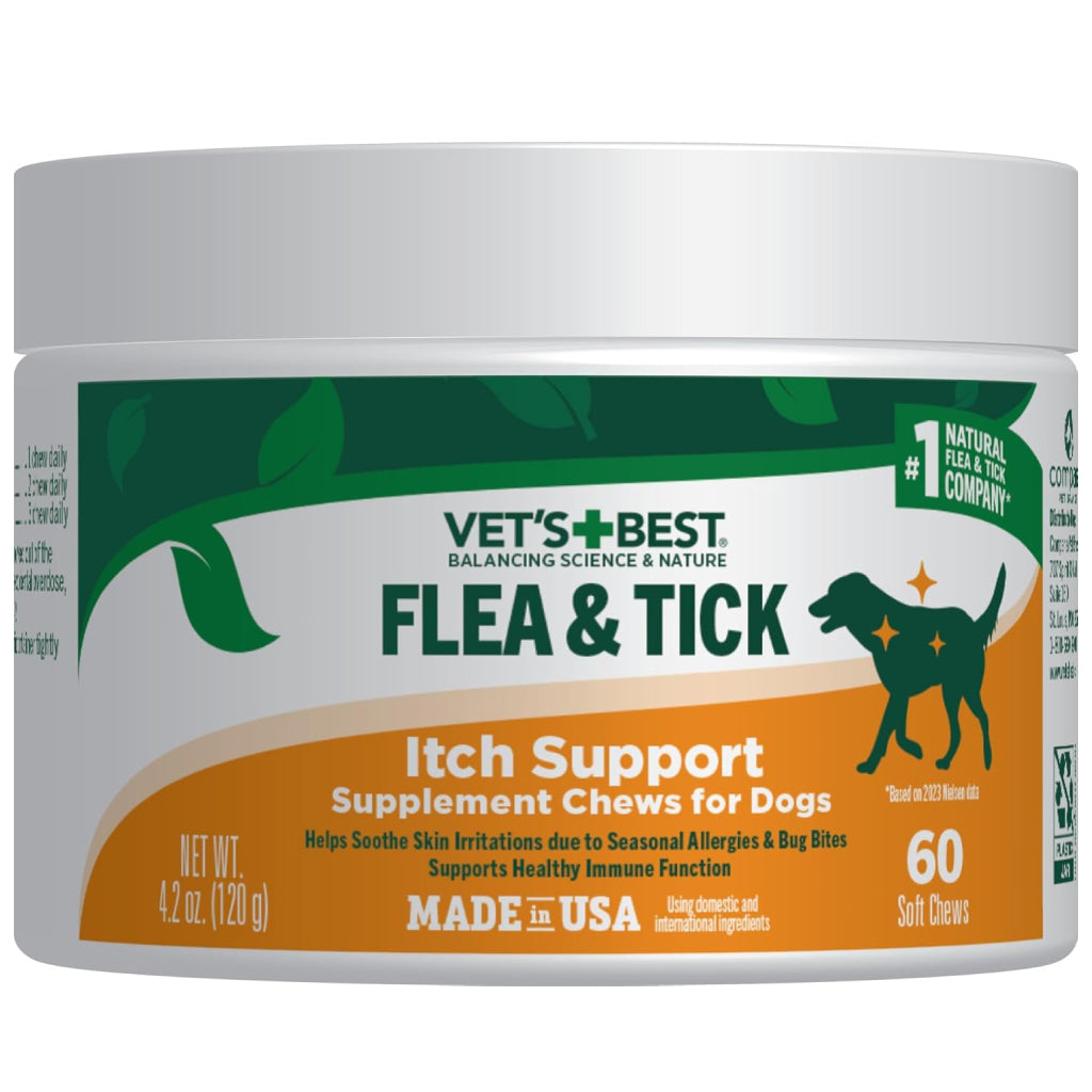 Vet's Best Flea & Tick Itch Support Supplement for Dogs (60 soft chews)