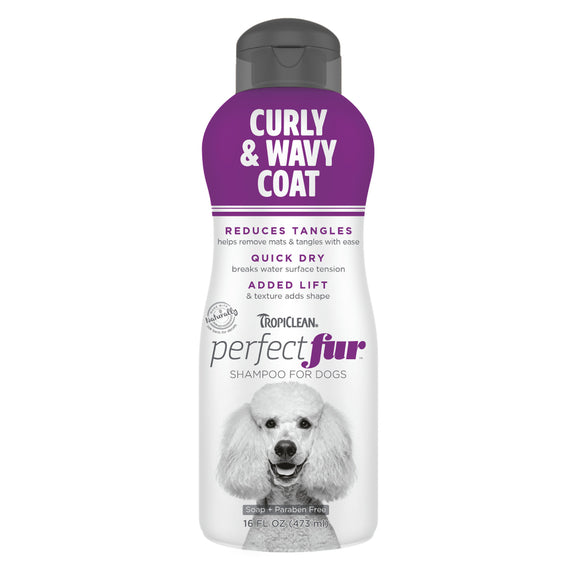 TropiClean PerfectFur Curly & Wavy Coat Shampoo for Dogs (16 oz)