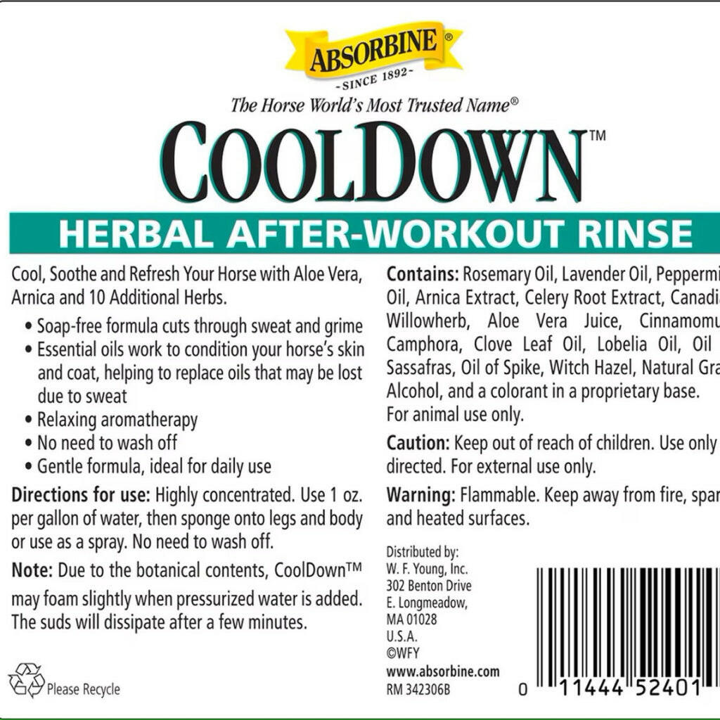 Herbal after-workout rinse contains rosemary oil, lavender oil, peppermint oil, arnica extract, celery root extract , witch hazel, lobelia oil, oil sassafras, oil of spike and aloe vera juice. 