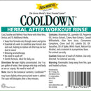Herbal after-workout rinse contains rosemary oil, lavender oil, peppermint oil, arnica extract, celery root extract , witch hazel, lobelia oil, oil sassafras, oil of spike and aloe vera juice. 