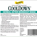 Herbal after-workout rinse contains rosemary oil, lavender oil, peppermint oil, arnica extract, celery root extract , witch hazel, lobelia oil, oil sassafras, oil of spike and aloe vera juice. 