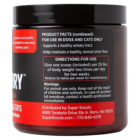 Super Snouts Urinary Berry Cranberry & Blueberry Bladder + U.T. Supplement for Dogs & Cats (2.6 oz)