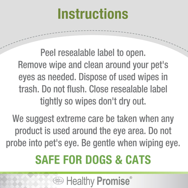 Four Paws Healthy Promise Eye Wipes For Cat & Dog  (35 ct)