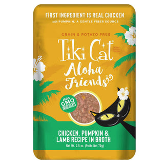 Tiki Cat Aloha Friends Chicken Pumpkin & Lamb Puree Wet Food For Cats (2.5 oz x 12 pouches)