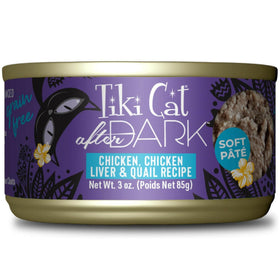 Tiki Cat After Dark Chicken and Quail Pate Grain-Free Wet Food For Cats (3 oz x 12 cans)