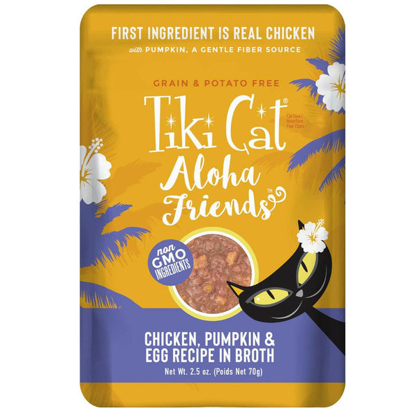 Tiki Cat Aloha Friends Chicken Pumpkin & Egg Puree Grain-Free Wet Food For Cats (2.5 oz x 12 cans)