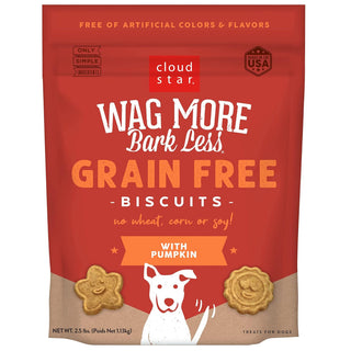 Cloud Star Wag More Bark Less Grain-Free Pumpkin Crunchy Biscuits Treats For Dogs