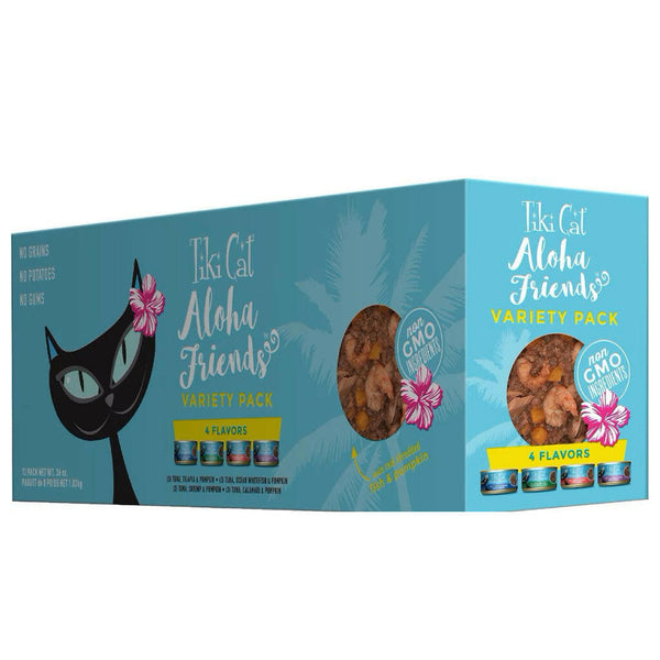 Tiki Cat Aloha Friends Grain-Free Wet Canned Food For Cats -Variety Pack (3 oz x 12 cans)