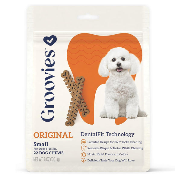 Groovies Original Dental Chews for Small Dogs
