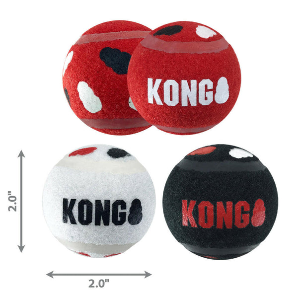 Kong Signature Sport Balls Toy For Dogs- Small (3 pack)