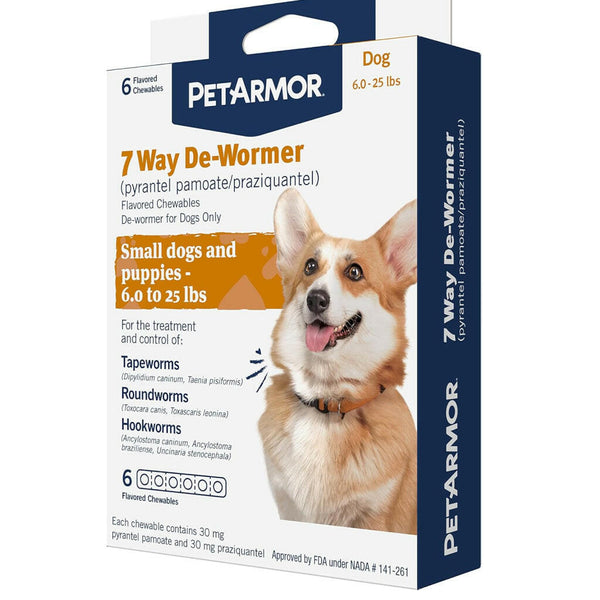 PetArmor 7 Way De-Wormer Small Dogs & Puppies 6 Count