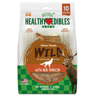 Nylabone Healthy Edibles WILD Natural Long Lasting Venison Antler Dog Chew Treats- Medium/Wolf (10 ct)