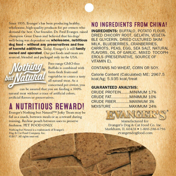 Evanger's Nothing But Natural Free-Range Buffalo Recipe Jerky Dog Treats (4.5 oz)