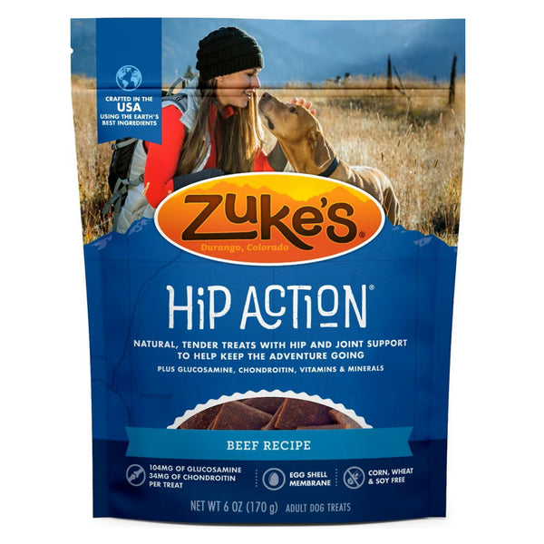 Zuke’s Hip Action Beef Recipe Hip & Joint Support Treats for Dogs (6 oz)