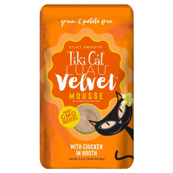 Tiki Cat Velvet Mousse Chicken Grain-Free Wet Food for Cats (2.8 oz x 12 pouches)