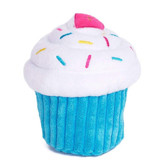 Zippy Paws Stuffed Plush Cupcake Toy For Dog (Blue)