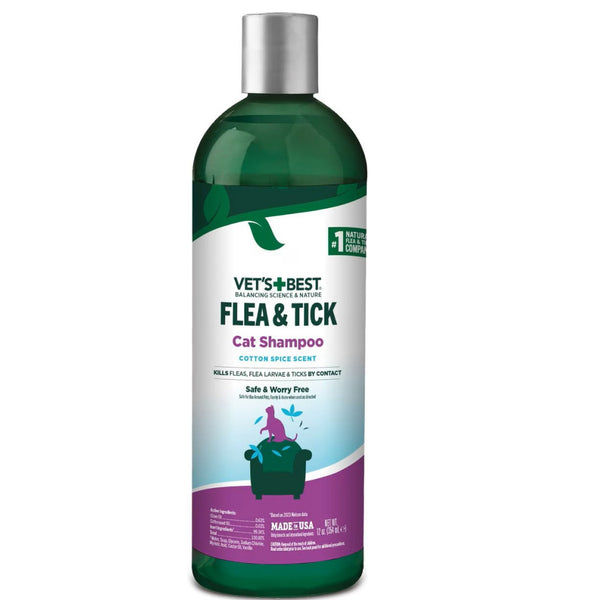 Vet s Best Flea and Tick Shampoo for Cats Cotton Spice Scent