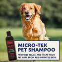 EQyss Grooming Products Micro-Tek Pet Shampoo Stops Scratching, Itching and Odor for Dogs & Cats (16 oz)