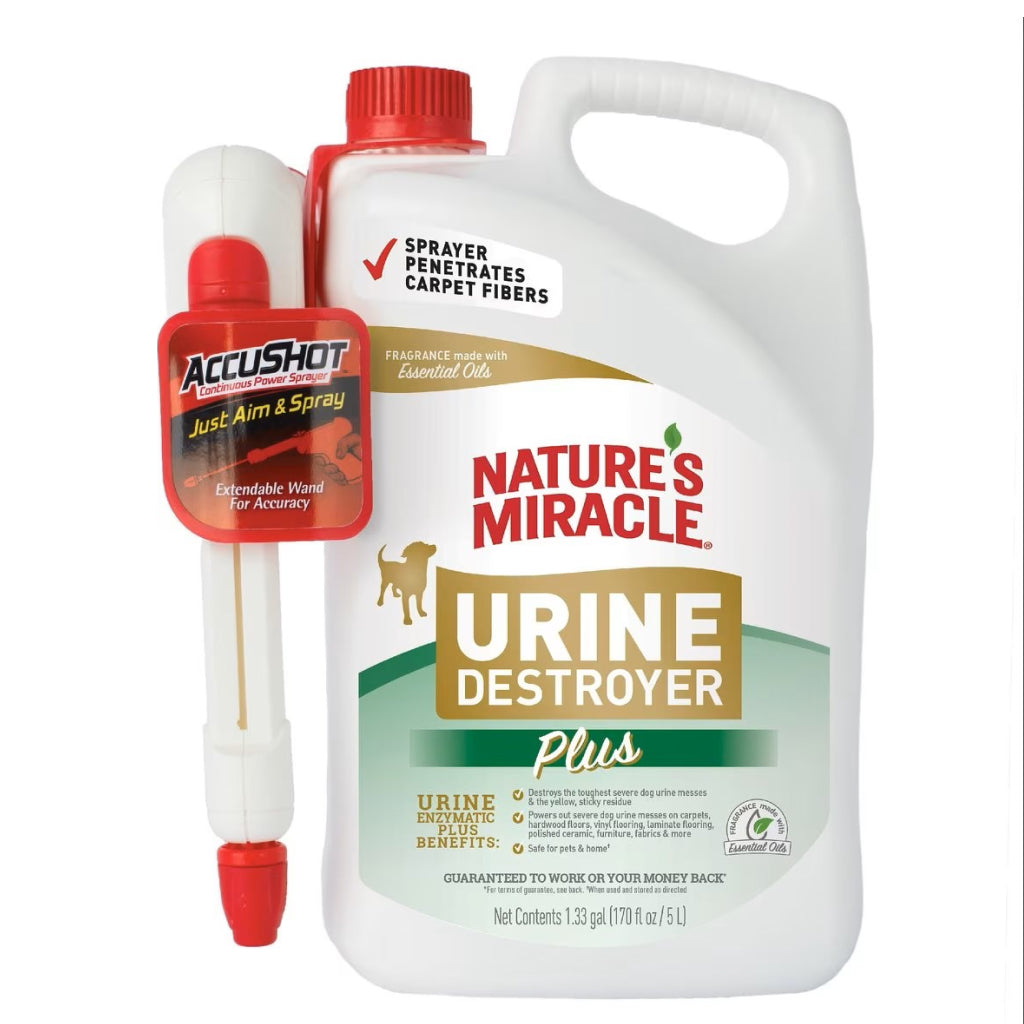 Nature's Miracle Urine Destroyer Plus Enzymatic Formula for Dogs (Gallon w/ AccuShot sprayer)