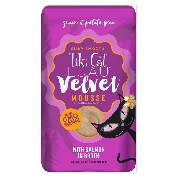 Tiki Cat Velvet Mousse Salmon Grain-Free Wet Food For Cats (2.8 oz x 12 pouches)