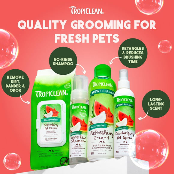 TropiClean Watermelon Refreshing 2-in-1 Shampoo & Conditioner For Dogs
