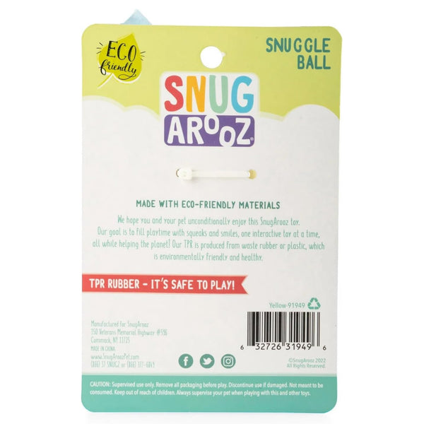 Snugarooz Snuggle Ball Chew Dog Toy -Yellow (8.5")