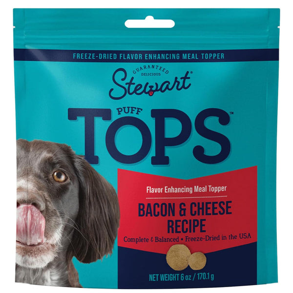 Stewart PuffTops Bacon & Cheese Freeze-Dried Food Topper for Dogs