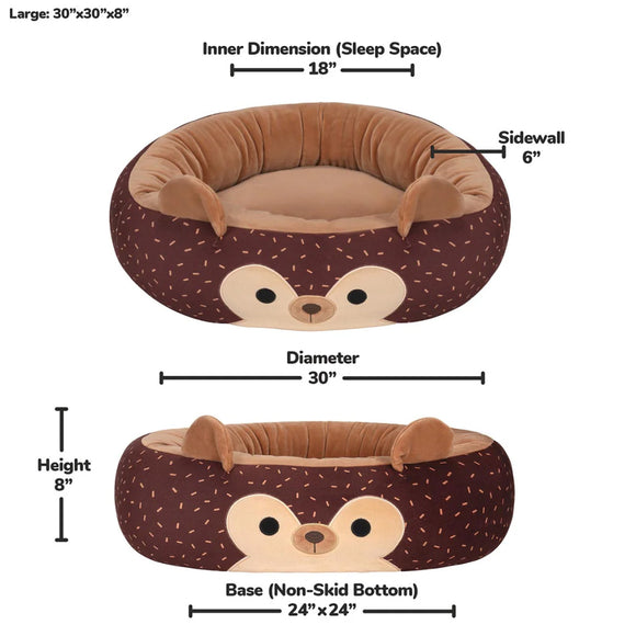 Squishmallows Plush Bolster Pet Bed -Hans the Hedgehog