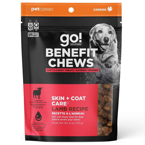 Go! Solutions Benefit Chews Skin + Coat Care Lamb Recipe Soft & Chewy Treats for Dogs (6 oz)