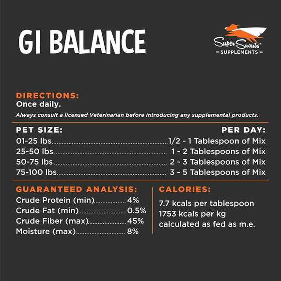 Super Snouts G.I. Balance Digestive Digestive Health & Function Supplement for Dogs & Cats (3.1 oz)