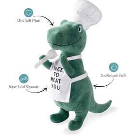 PetShop by Fringe Studio BBQ Rex Dinosaur Plush Dog Toy