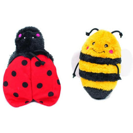 ZippyPaws Crinkle 2 Pack Bee and Ladybug Squeaky and Crinkly Toy For Dog