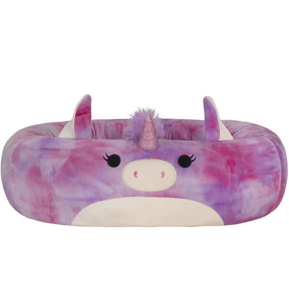 Squishmallows Plush Bolster Pet Bed- Lola the Unicorn