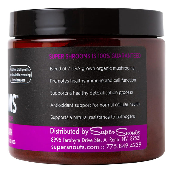 Super Snouts Super Shrooms 7 Organic Medicinal Mushroom Immune Health Supplement for Dogs & Cats